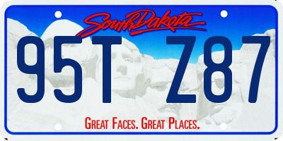 SD license plate 95TZ87