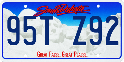SD license plate 95TZ92