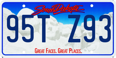 SD license plate 95TZ93