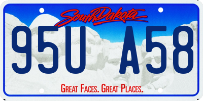 SD license plate 95UA58