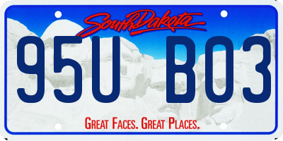 SD license plate 95UB03