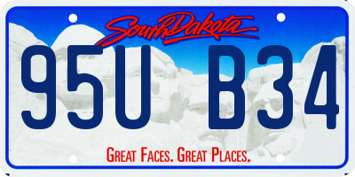 SD license plate 95UB34