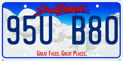SD license plate 95UB80