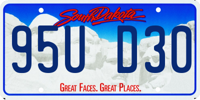 SD license plate 95UD30