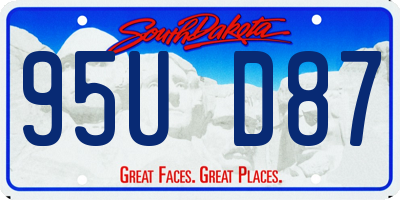 SD license plate 95UD87