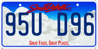SD license plate 95UD96