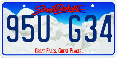 SD license plate 95UG34