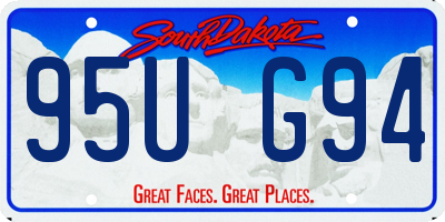 SD license plate 95UG94