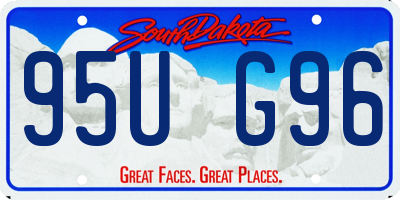 SD license plate 95UG96