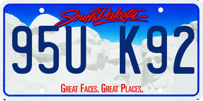 SD license plate 95UK92