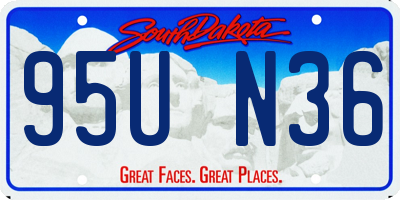SD license plate 95UN36
