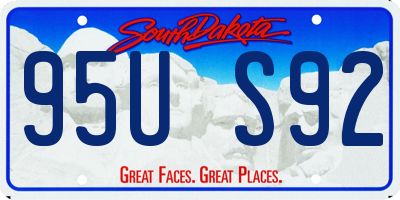SD license plate 95US92
