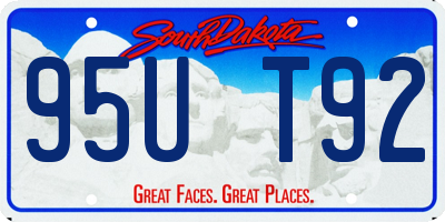 SD license plate 95UT92