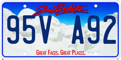SD license plate 95VA92