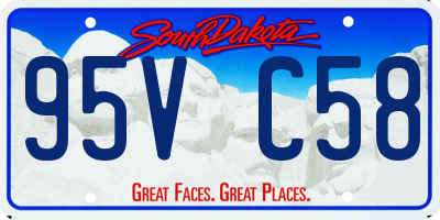 SD license plate 95VC58