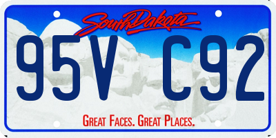 SD license plate 95VC92