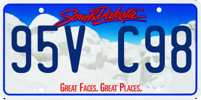 SD license plate 95VC98