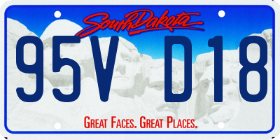 SD license plate 95VD18