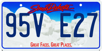 SD license plate 95VE27