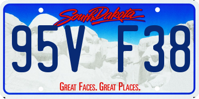 SD license plate 95VF38