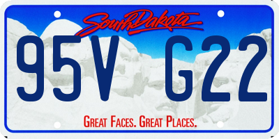SD license plate 95VG22