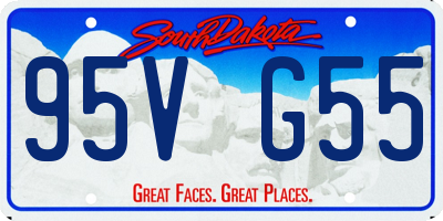 SD license plate 95VG55
