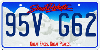 SD license plate 95VG62