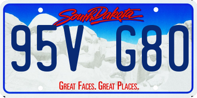 SD license plate 95VG80