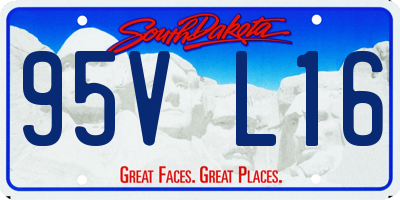 SD license plate 95VL16