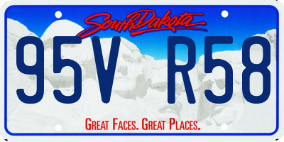 SD license plate 95VR58