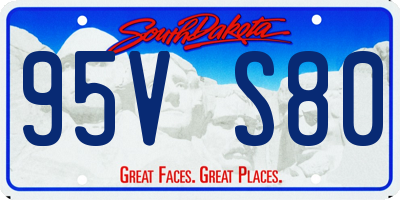 SD license plate 95VS80
