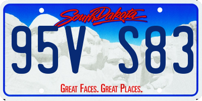 SD license plate 95VS83