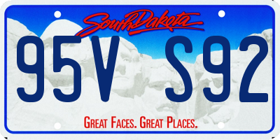 SD license plate 95VS92