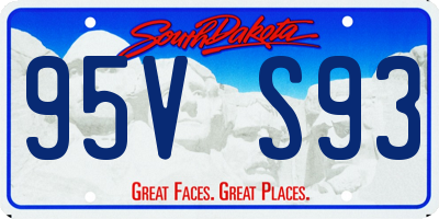 SD license plate 95VS93