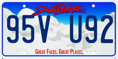 SD license plate 95VU92