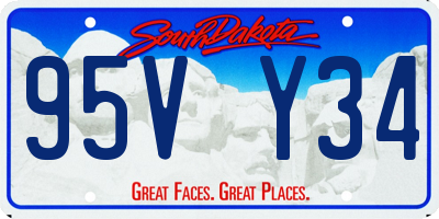 SD license plate 95VY34