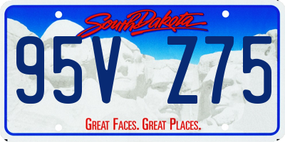 SD license plate 95VZ75