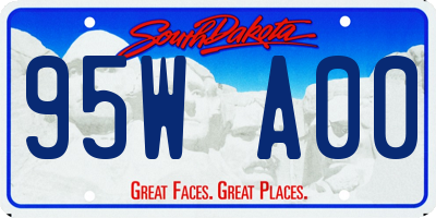 SD license plate 95WA00