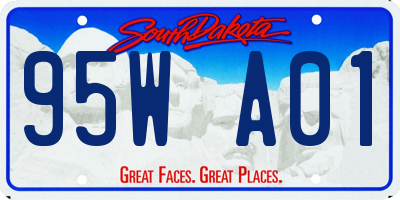 SD license plate 95WA01