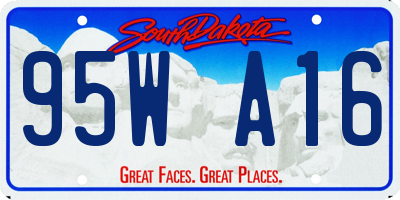 SD license plate 95WA16