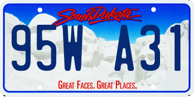 SD license plate 95WA31