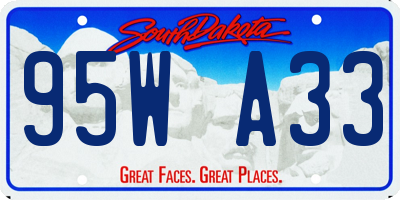 SD license plate 95WA33