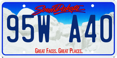 SD license plate 95WA40