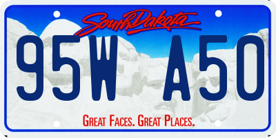 SD license plate 95WA50