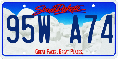 SD license plate 95WA74
