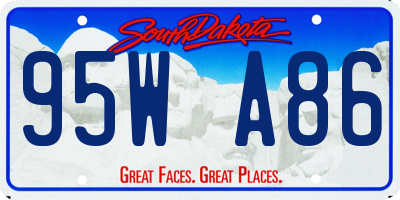 SD license plate 95WA86