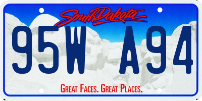 SD license plate 95WA94