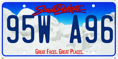 SD license plate 95WA96