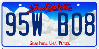 SD license plate 95WB08