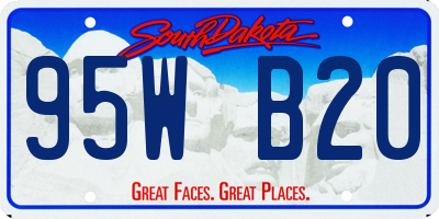 SD license plate 95WB20
